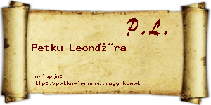 Petku Leonóra névjegykártya